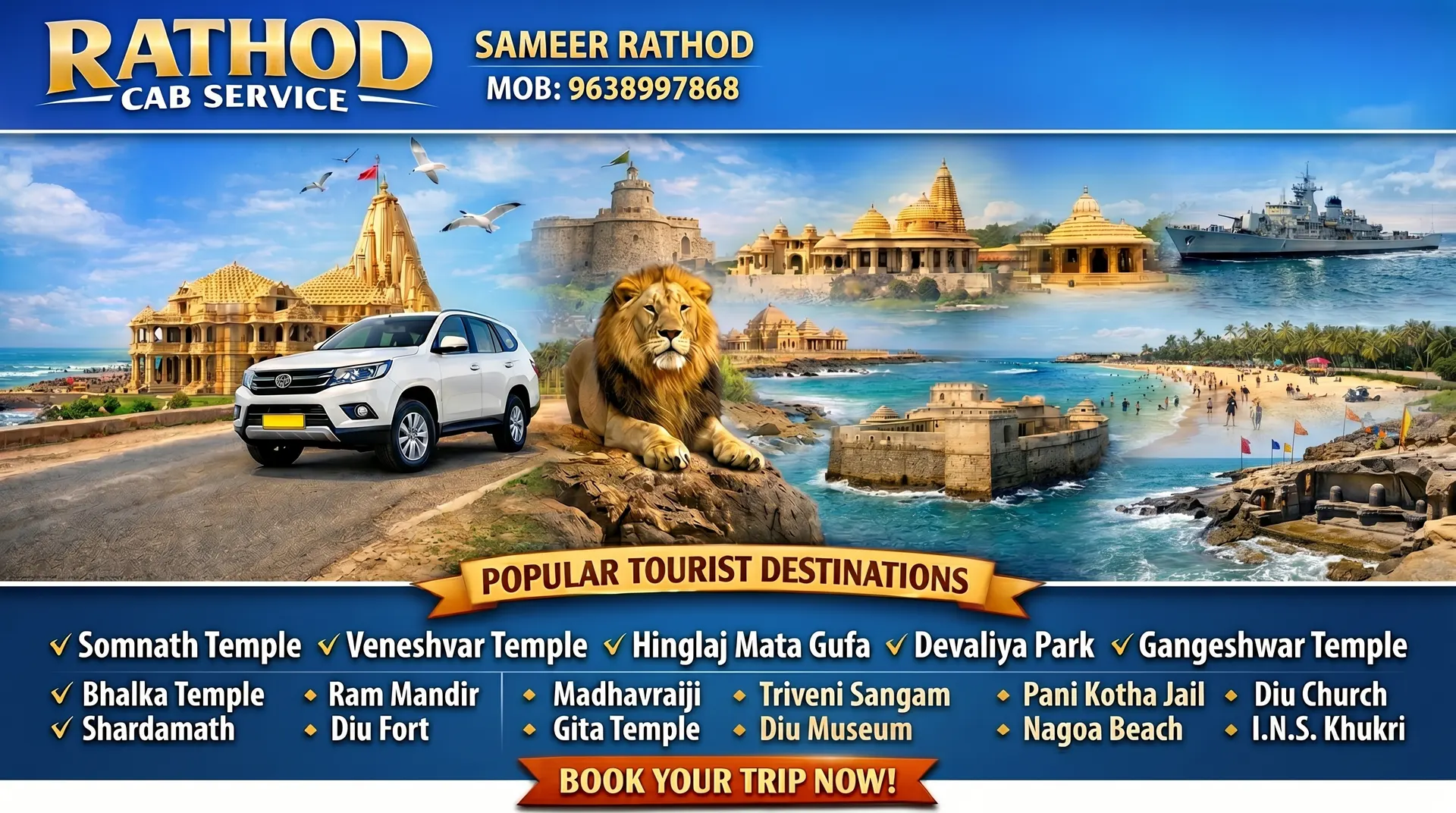 Rathod Taxi Service Somnath - Best Gujarat Pilgrimage Taxi Service